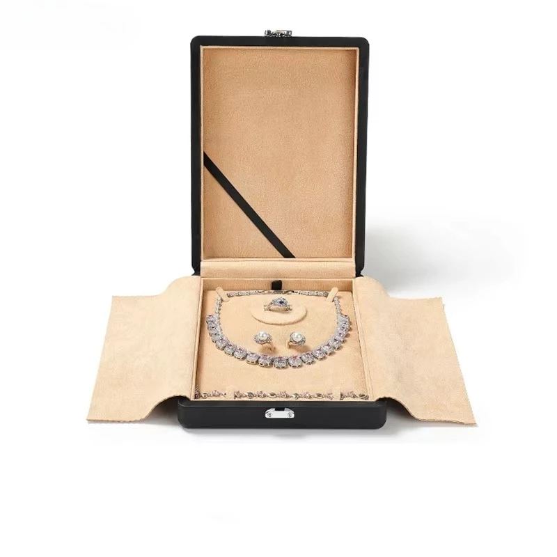 High-end Fashion Jewelry Packaging Box Jewelry Gift Box Jewelry Set Box Wooden High Quality Custom Logo Luxury Black Wood