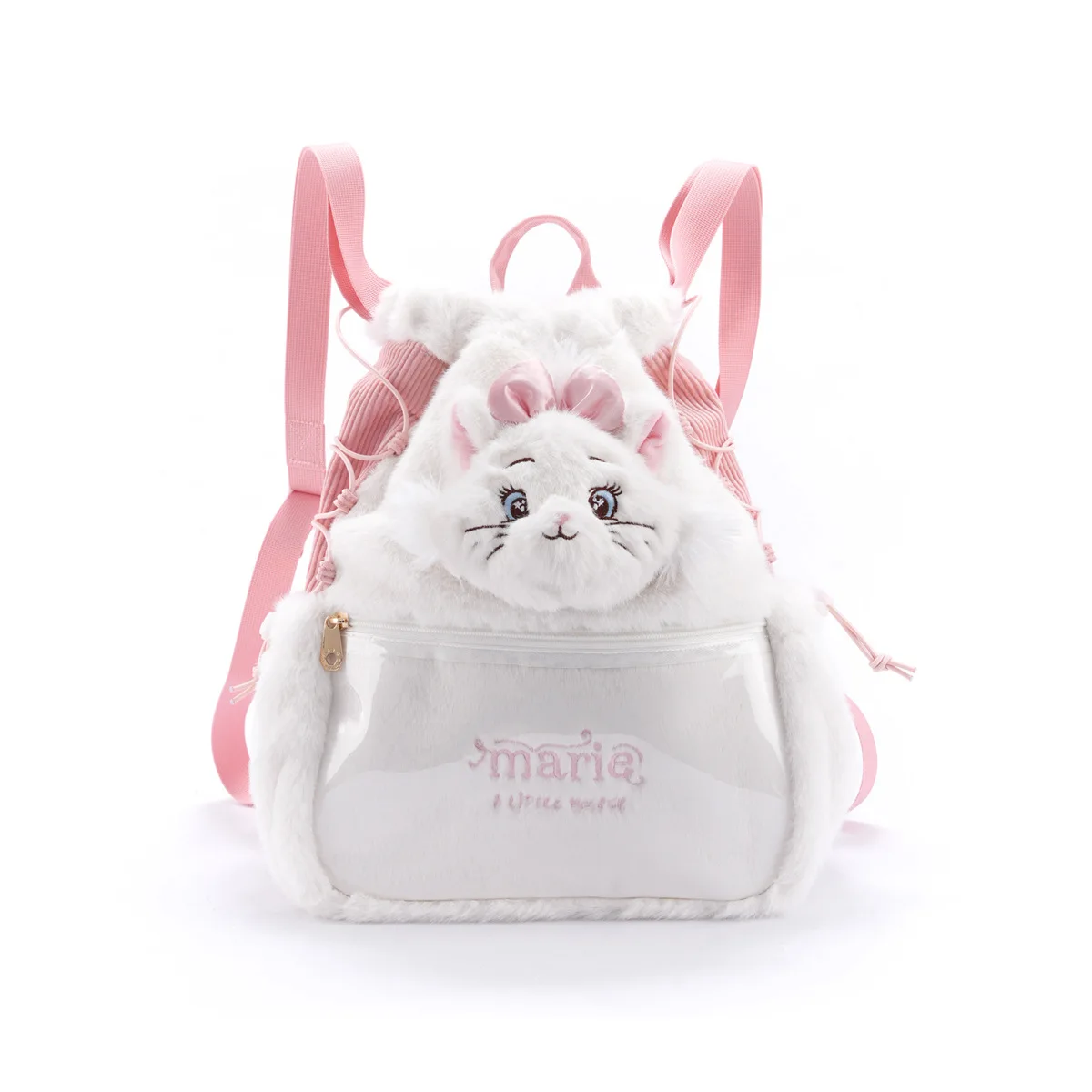 

Disney Zootopia Marie Plush Backpack with Clear Window Cute Stuffed Animal School Bag Soft Fluffy Bag for Boys and Girls Kids