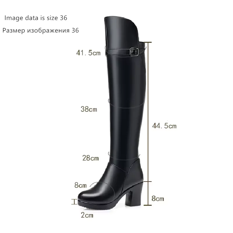 AIYUQI Over-the-knee Boots Women Wool 2024 New Genuine Leather High Heel Women Thigh High Boots Winter Tall Boots Women