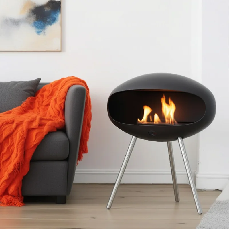 Wrought iron hanging fireplace real fire living room porch creative heating furnace home decoration