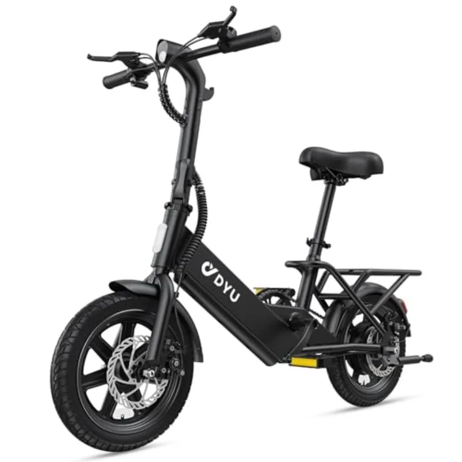 

Commuter city e-bike for adults and teens: folding aluminum frame black 350W motor 36V 7.8Ah battery 3-level assist dual disc b