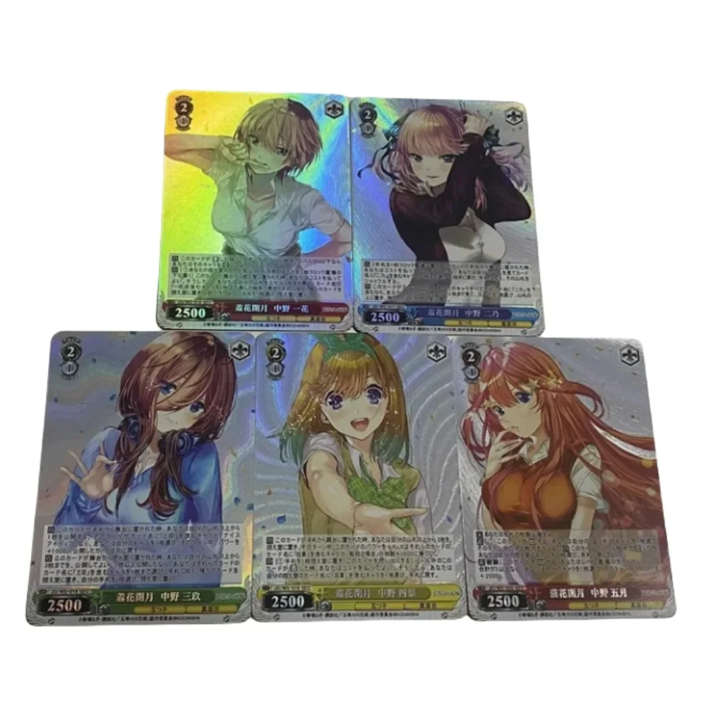 DIY The Quintessential Quintuplets Self-made Series Set 5pcs Ichika Nino Sisters Color Flash Anime Collection Card Holiday Gift