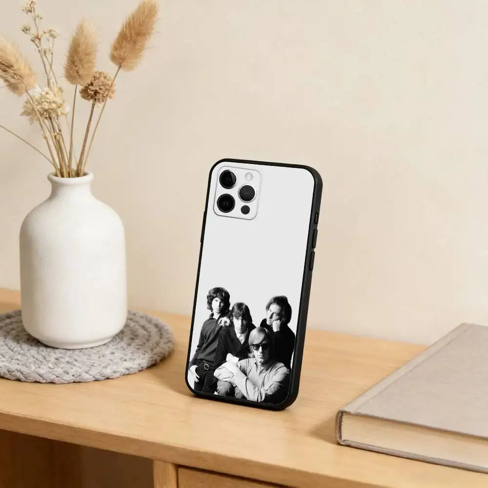 حافظة هاتف The-Doors-J-Jim-Morrison لهاتف iPhone 17,16,15,14,13,12,11 Plus,Pro Max,XS,غطاء أسود من السيليكون الناعم