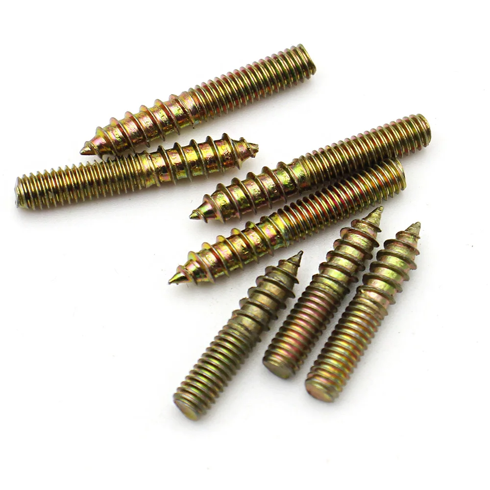 M4 M5 M6 M8 M10 Zinc-Plated Hex Socket Head Self-Tapping Double-Ended  Furniture Assembly Screw Pointed Tip Sofa Staircase Bolt