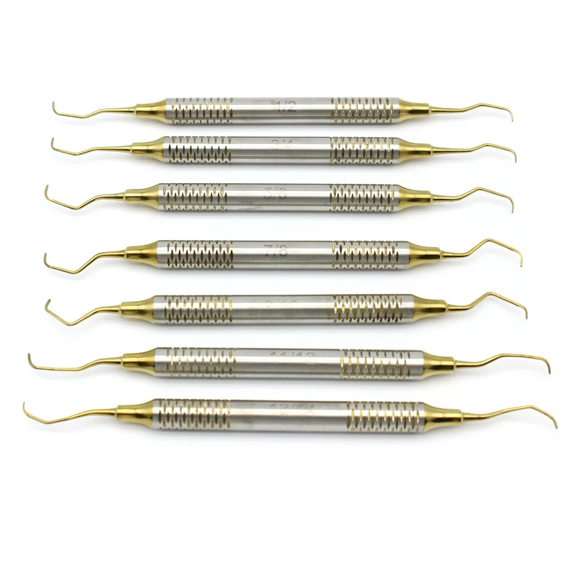 

7Pcs Dental Teeth Scaler Cleaning Periodontal Gracey Bone Curettes Perio Scalers Oral Care Tool Teeth Whitening