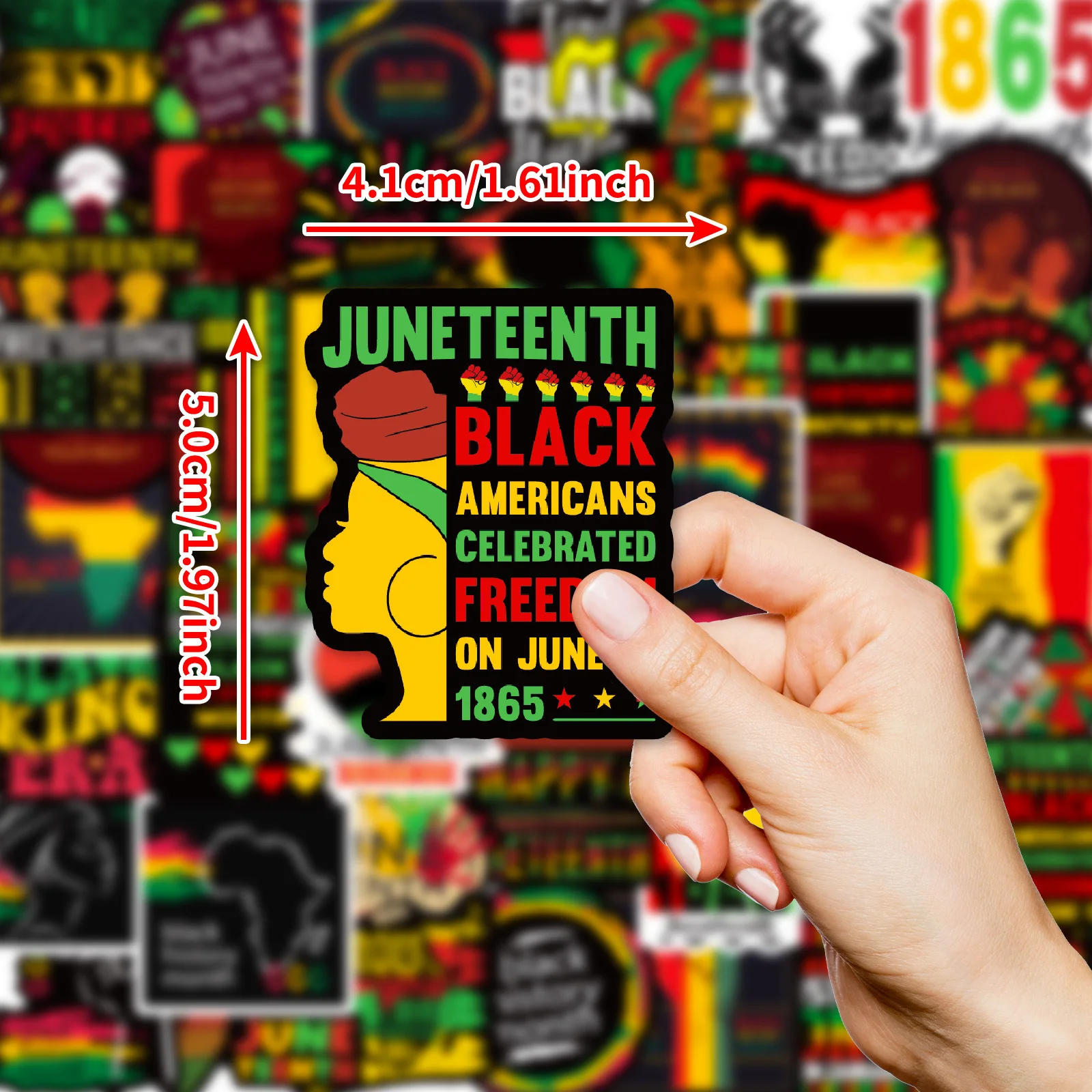 

10/50PCS Juneteenth National Independence Day Graffiti Stickers Commemorate Cartoon Decal Cup Notebook Phone Guitar Kid Toys