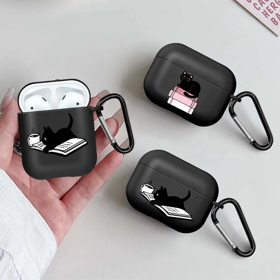 Case For Airpods 2 Pro3 4 Pro2 1 3 Pro Earphone Cases Cover Cute Cartoon Cat Book