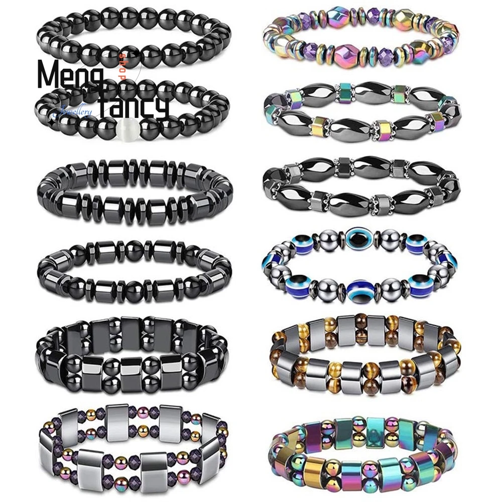 Black Gallstone Magnet Various Beaded Elastic Bracelets Terahertz Energy Stone Simple Fashion Jewelry Best Selling Holiday Gifts
