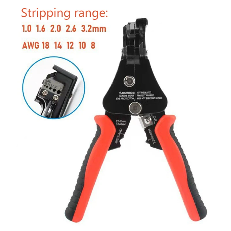 Rentang Pengupasan Pengupas Kawat Multifungsi 0.5-6Mm AWG22-10 dengan Pemangkas Benang & Terminal Tang Crimping Alat Listrik