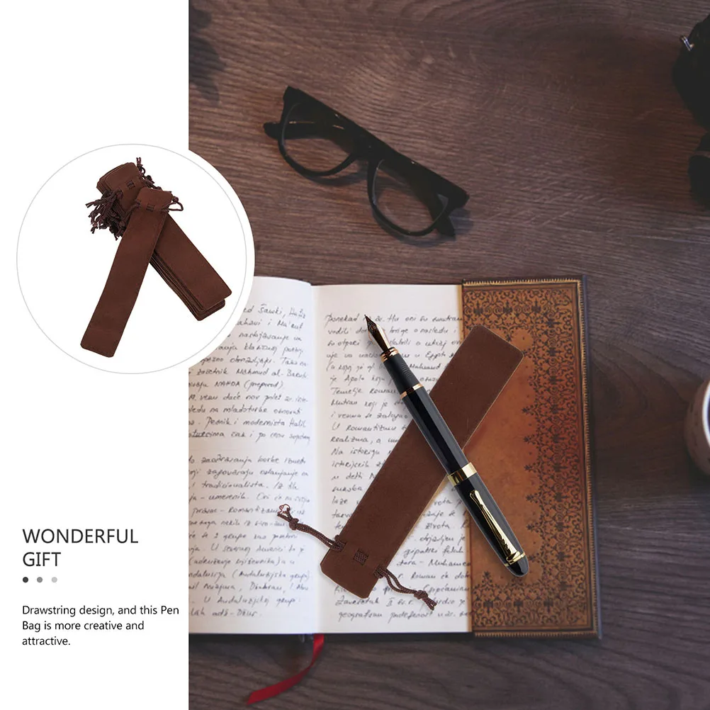 

12Pcs Pen Bags Drawstring Thickened Wear-Resistant Portable Organizer Large Capacity Pen Storage Pouch for Gifts School Office