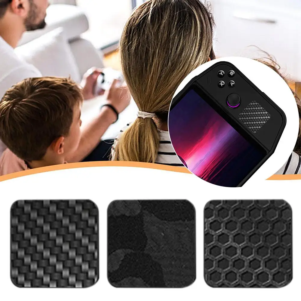 Geeignet für Legion Go Gaming Console Touchpad-Aufkleber, hand gemusterte Knopf folie mit Kohle faser muster, Tarn relief aufkleber