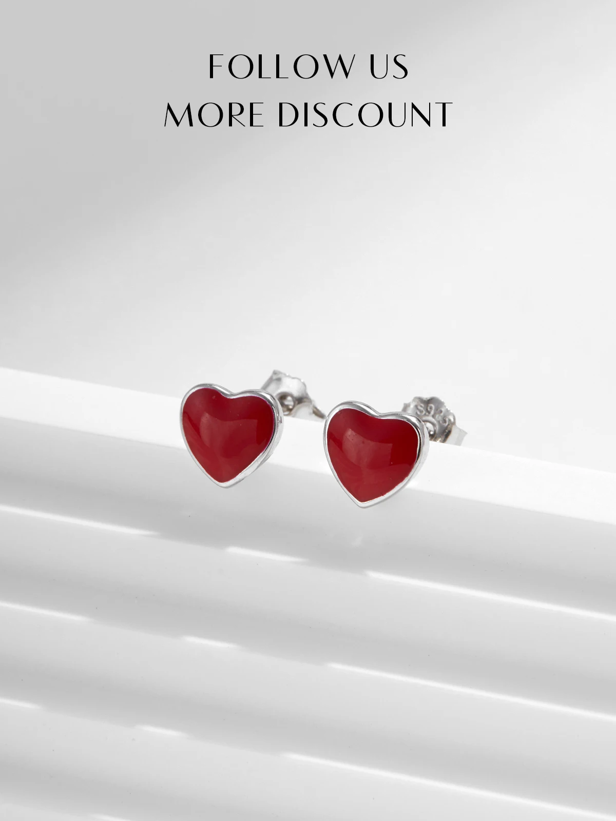 MODIAN 925 Sterling Silver urocze romantyczne czerwone emaliowane serce małe kolczyki sztyfty dla kobiet codzienna OL Fine Jewelry — zdjęcie 2