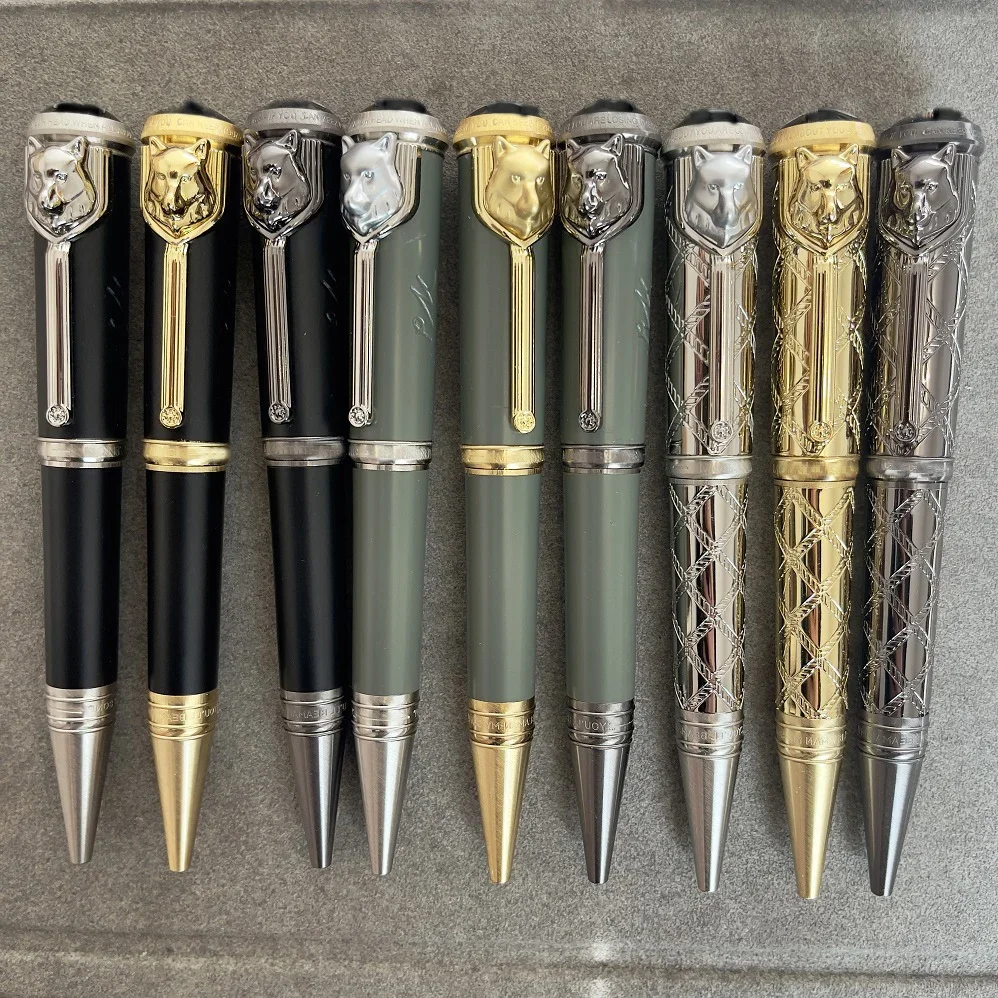 Monte MB Pen Writer Signature Edition Rudyard Kipling Luxury Ballpoint Pen Stationery With Embossed Blacne Ink Wolf Head Design