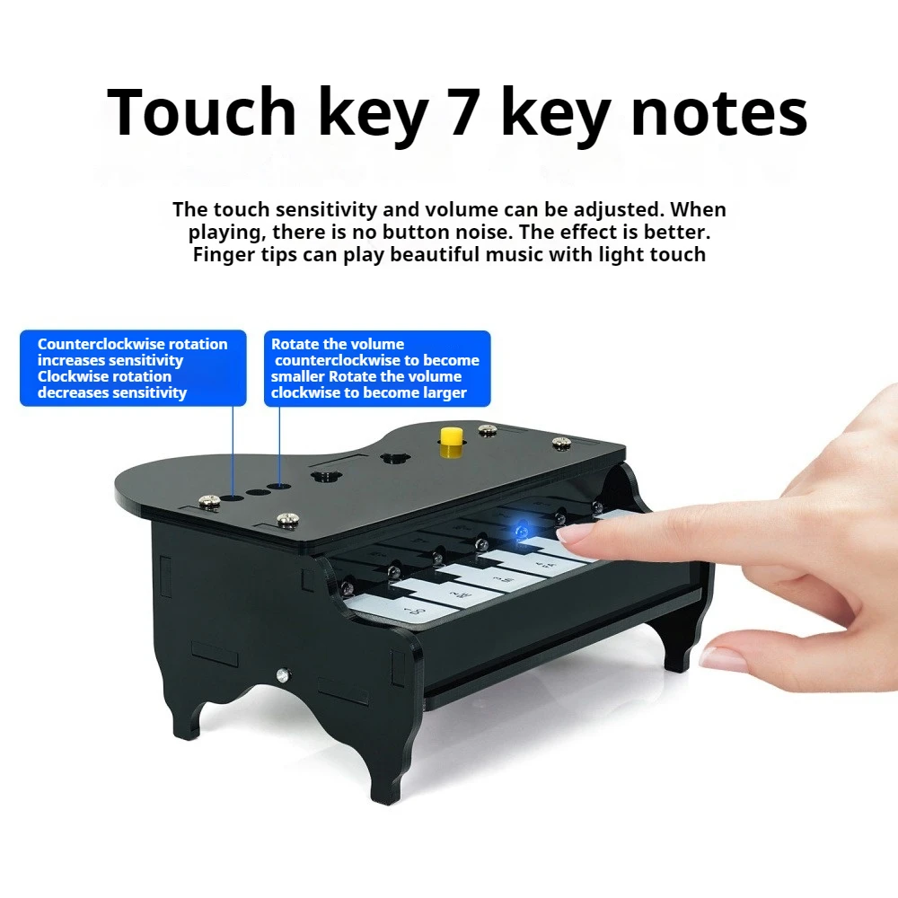 DIY Soldering Electronic Piano Kit Graphical Programmable MCU Circuit Board 5V USB Touch Sensitive Keyboard LED Light Audio Sync