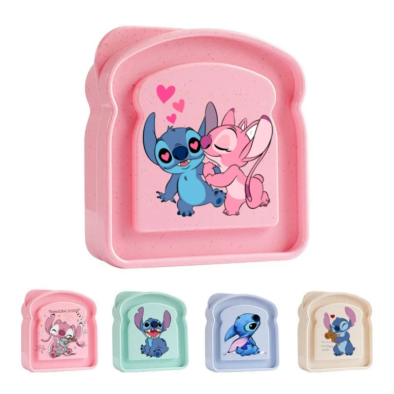 Stitch Sandwich Containers Lunch Box Toast Storage Box with Lid Portable Food Storage Case Reusable Microwave Lunch Case Gifts