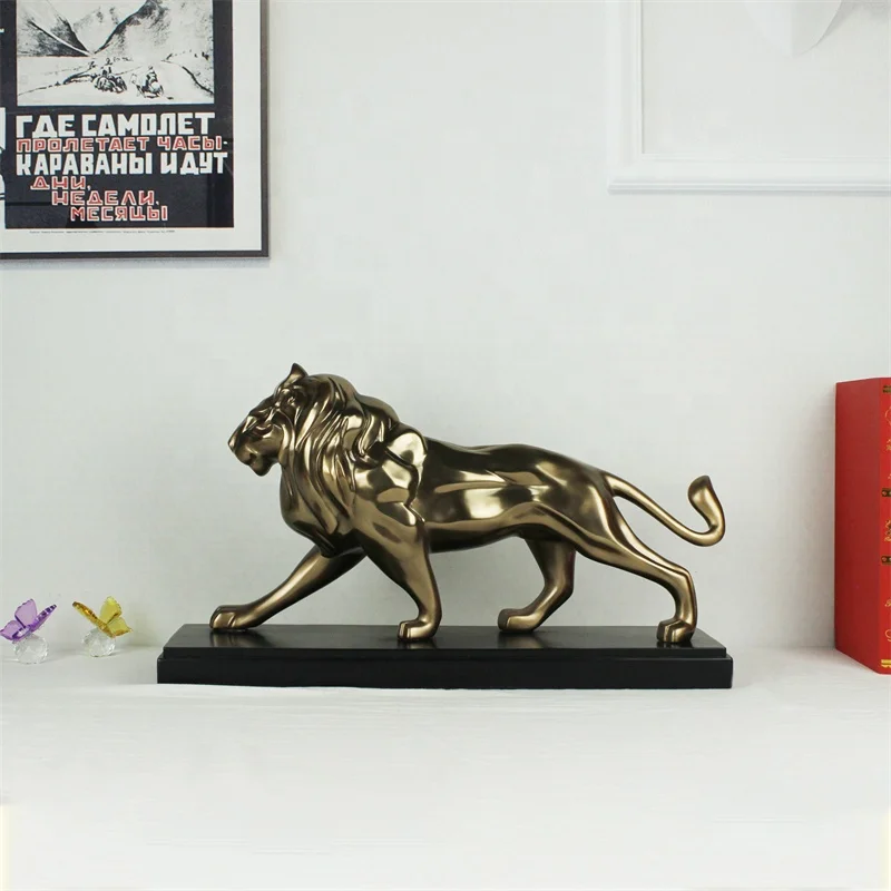 T*& Home Decor Animal Art Sculpture Collection Indoor Ornaments Hand-carved lion Bronze Statue