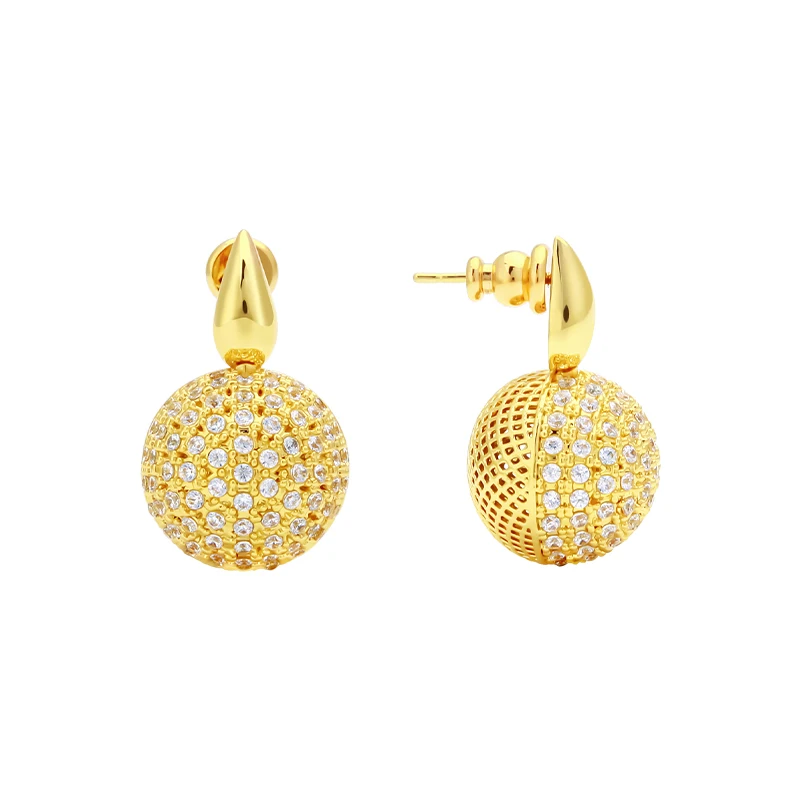 VAROLE Stylish Hollow Out Zircon Pendientes Earrings For Women luxury Design 18K Gold Plated In Earings Jewelry Everydaywear