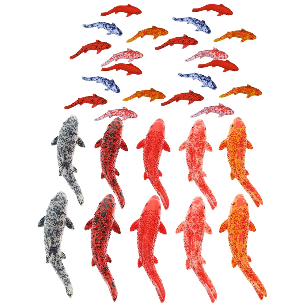 

30Pcs Realistic Fancy Carp Fish Tank Decoration Artificial Resin Fish Ornament Aquarium Supplies Lovely Aquarium Decor