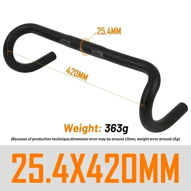 UNO UltraLight Racing Rennrad Lenker Bent Bar 25,4/31,8 MM 360/380/400/420/440/460 MM 6061 Aluminium Legierung Vorbau Lenker