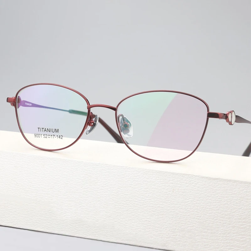 

Luxury Sea Shell Eyeglasses Frames Pure Titanium Glasses Frame Fashion Women Optical Prescription Myopia Eyewear Spectacles