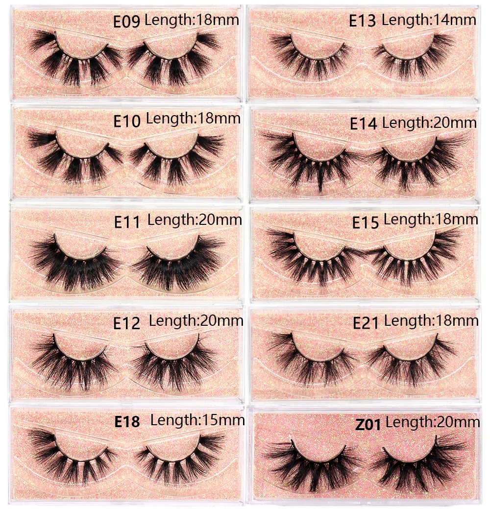 Großhandel Nerzwimpern 3D Flauschige Wispy 12mm-20mm Wimpern Natürliche Weiche Flauschige Falsche Wimpern 500 Stile Verfügbar – Detail 8