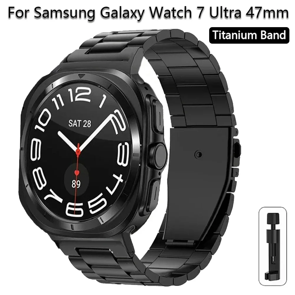 Cinturino in titanio senza spazi vuoti per Samsung Galaxy Watch 7 Ultra 47mm cinturino in metallo ad attacco rapido per Galaxy Watch 7 Ultra 47mm