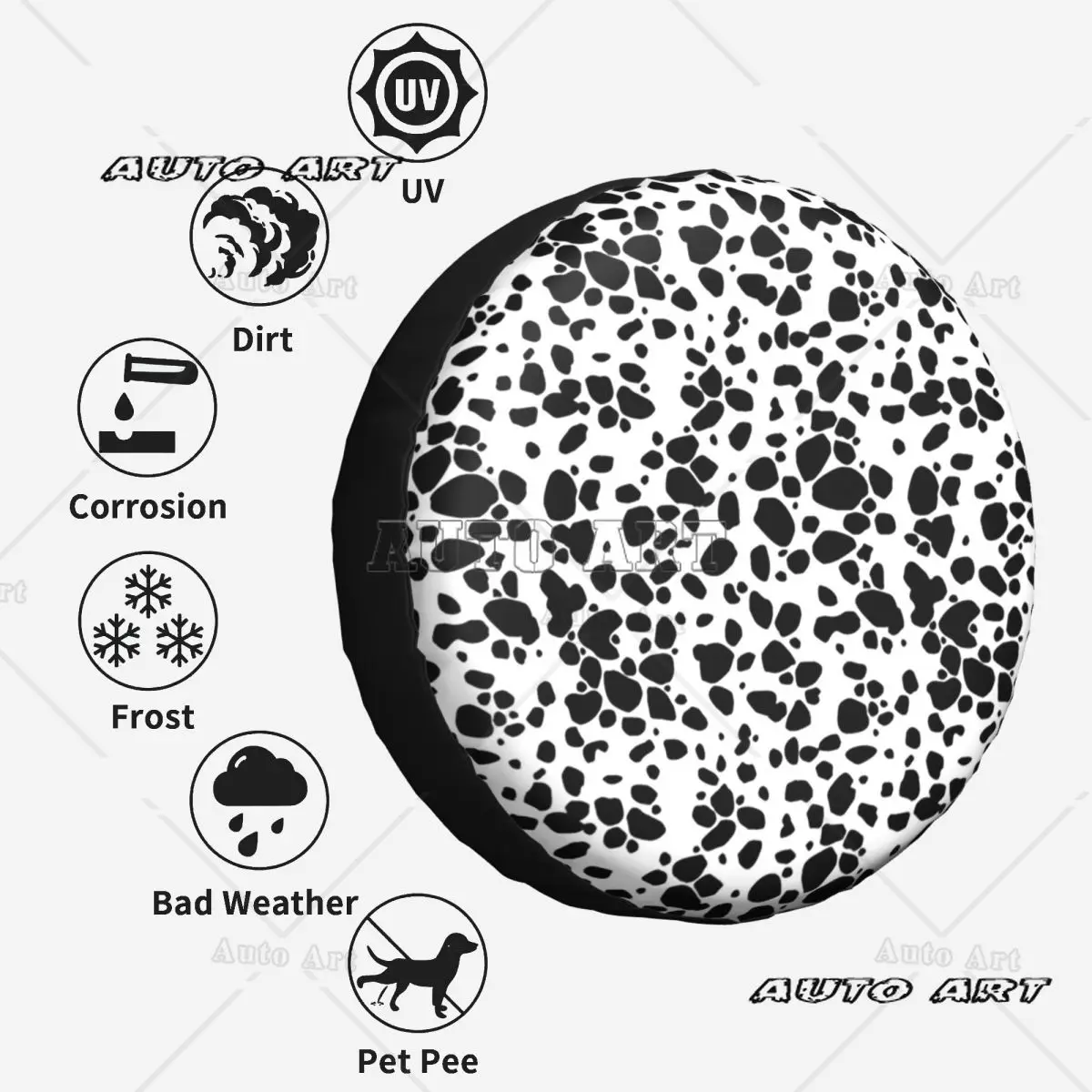 غطاء إطار احتياطي مطبوع عليه كلب الدلماسي مخصص لغطاء حماة عجلة السيارة لشاحنة التخييم والسفر العالمي #6