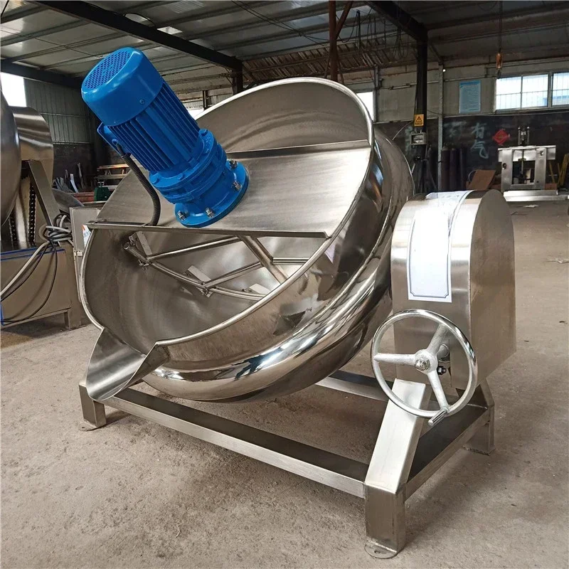 

Hot SalesMixer Tilting Gummy Candy Automation Cooking Double Electric Heating Jacket Kettle Sugar Melting Machine With Mixer