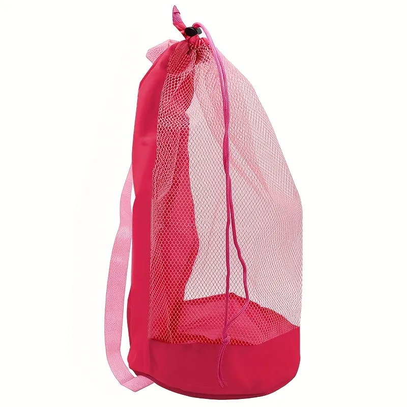 1 Piece Multifunctional Outdoor Mesh Beach Storage Backpack with Drawstring