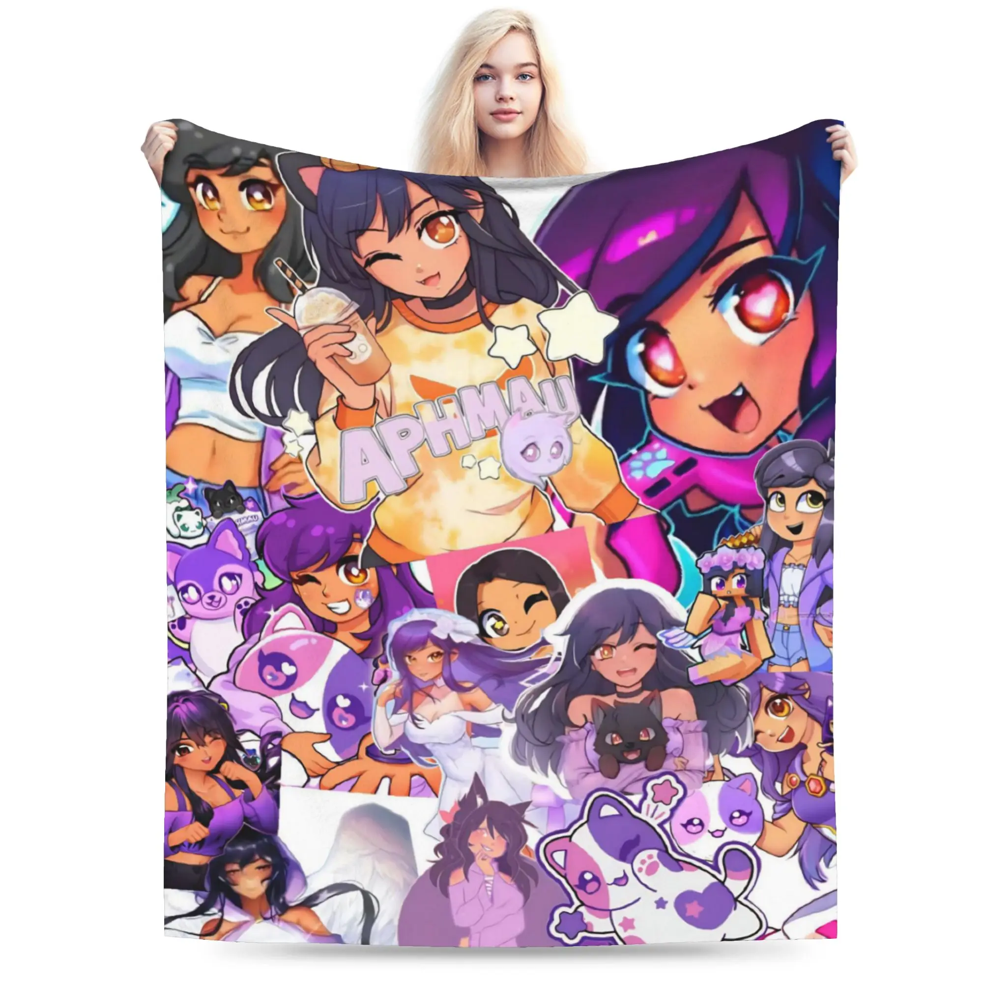 A-Aphmau Cartoon Blanket Multiple Sizes Super Soft and Warm  Throw Blankets for Sofa Couch and Bed