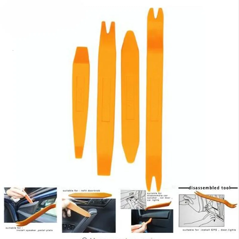 12PCS และ4PCS Car Audio Disassembly เครื่องมือพลาสติก Pry Bar แผงประตูถอด Pry ภายในคลิป Rocker crowbar