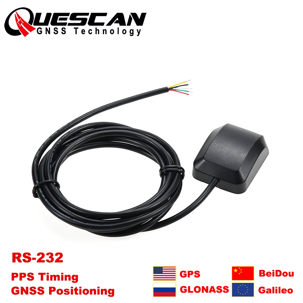 

QUESCAN RS-232 PPS GPS-модуль M10 GNSS-приемник с антенной NMEA 0183 RS232 GPS Galileo BeiDou ГЛОНАСС 1PPS синхронизация сигнала