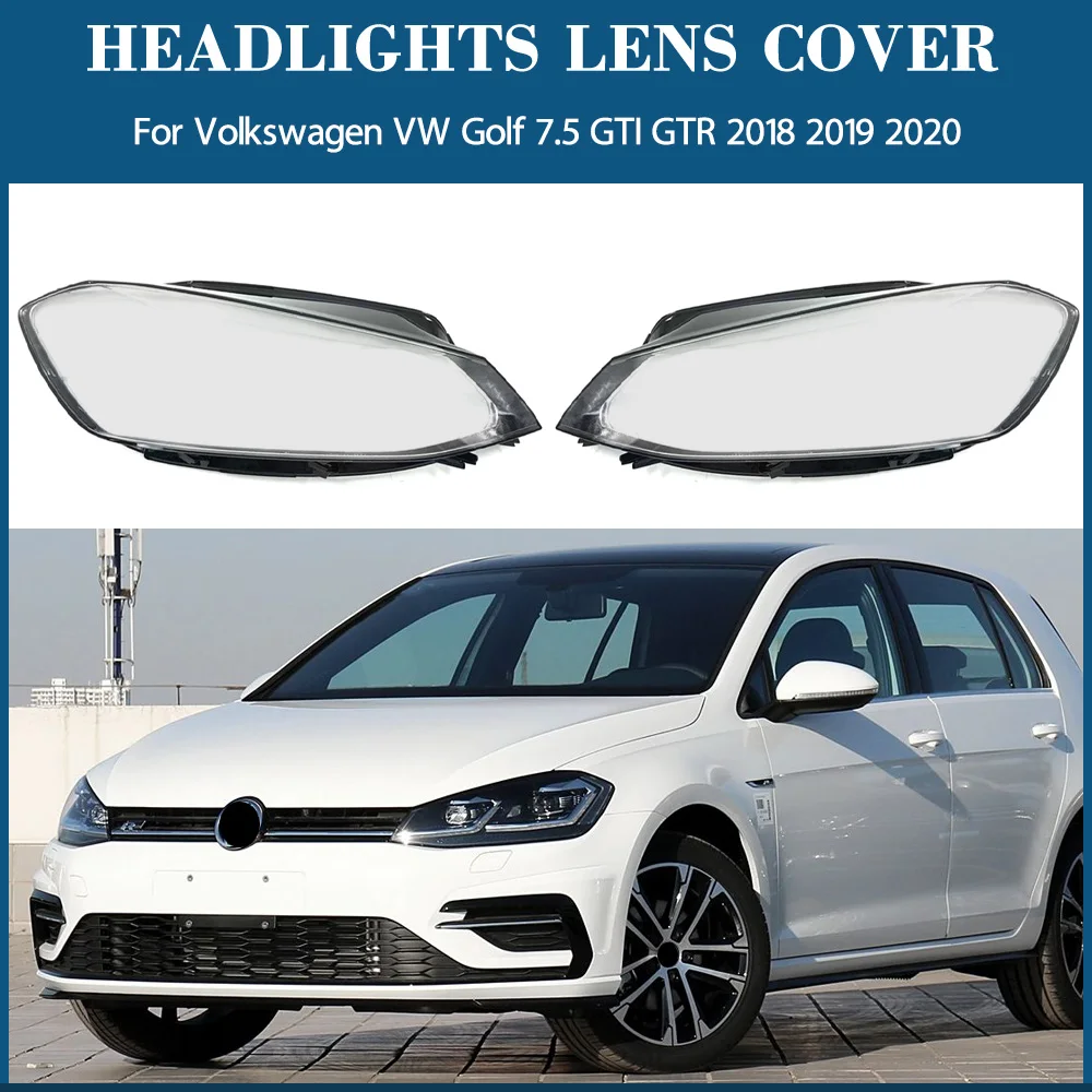 

For Volkswagen VW Golf 7.5 GTI GTR 2018 2019 2020 Front Headlight Cover Transparent Lamp Shade Headlamp Lamp Shell Replace
