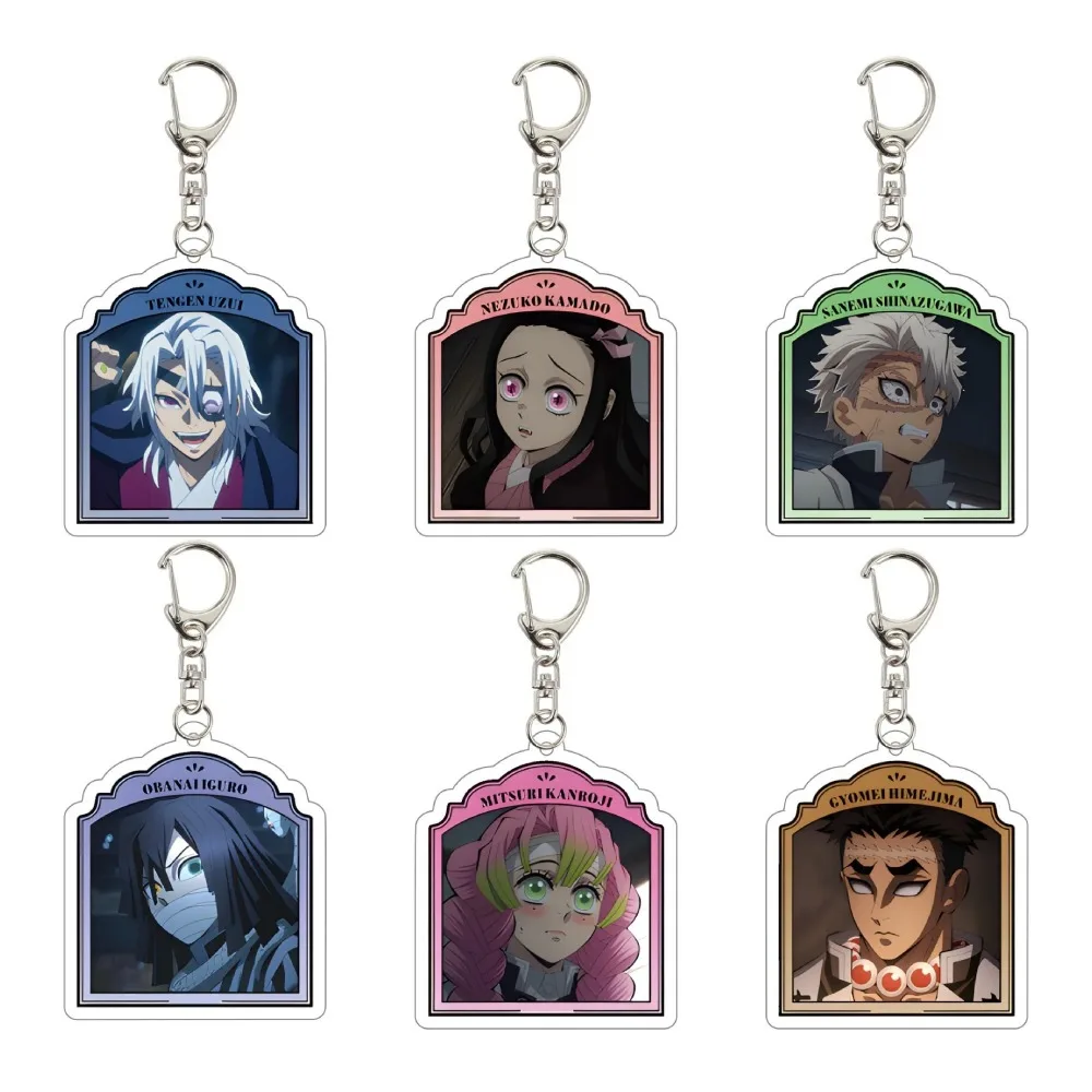 

Diy DemonSlayer Japanese Anime Peripherals Acrylic Keychain Originality Cartoon Student Backpack Pendant Friend's Holiday Gifts
