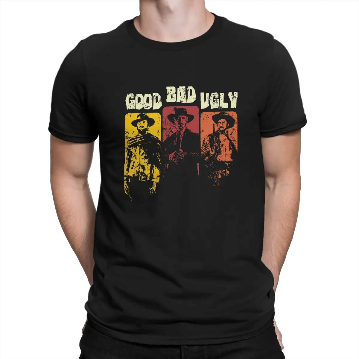 Dustbrain Design Men TShirt The Good The Bad and The Ugly Film O Neck Tops Polyester T Shirt Funny Gift Idea