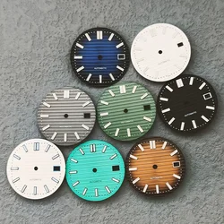29.8mm NH35 Watch Dial Green Luminous Dial Fit For NH35 NH36 NH38 4R35 4R36 6R 7S Movement Nautilus Watch Case Faces Dial Parts
