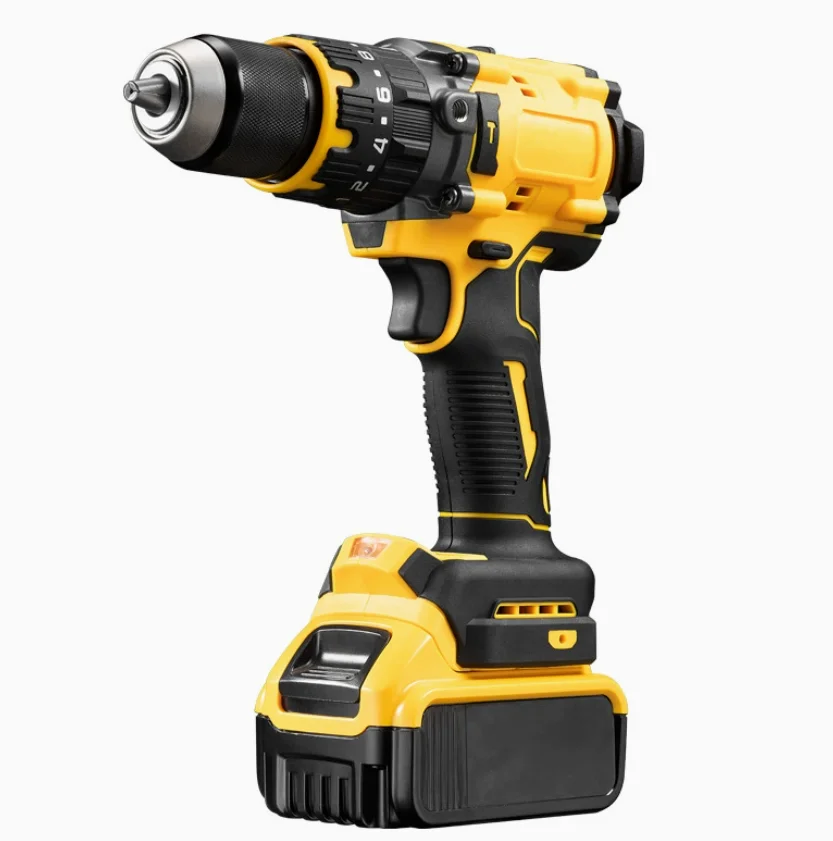 Portable Power Tool Kits Cordless Impact Drill Brushless Grinder Wrench Combination Set Yellow ABS Material Customizable OEM