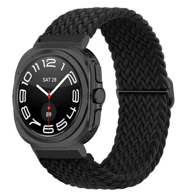 Braided Solo Loop Band For Samsung Galaxy Watch 7 Ultra 47mm 47 accessories Sport Nylon bracelet correa Galaxy watch Ultra Strap