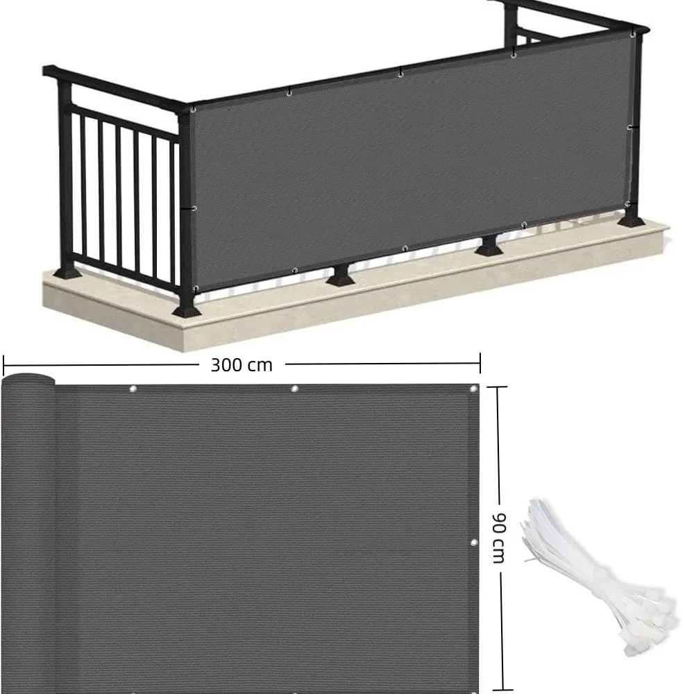 UV Protection Outdoor Privacy Screens with Grommets Rectangle Square Garden Fence Protection Garden Porch Pool Decor