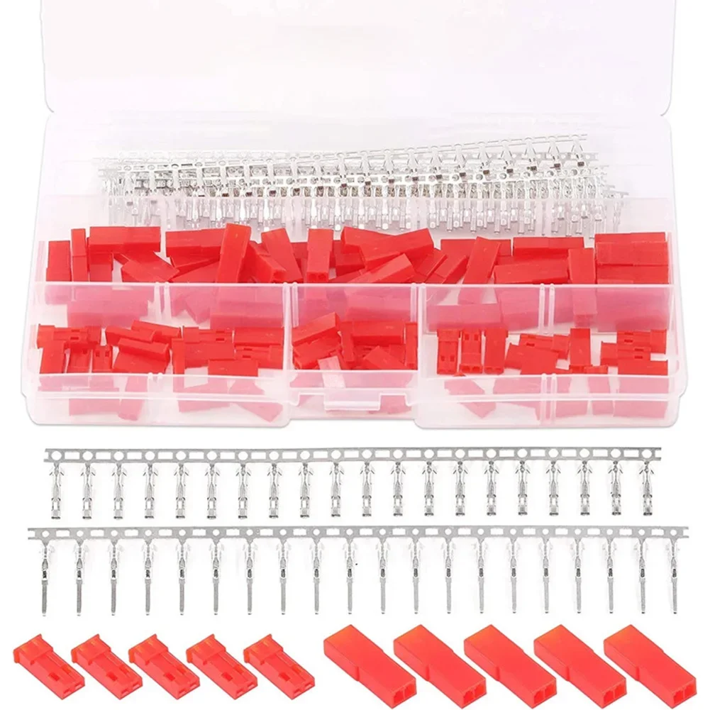 300/420Pcs JST SYP 2 Pin 2.54 MM Adapter Cable Terminal Socket Female Male Red Plug Housing Crimp Pin Terminal Connector Kit