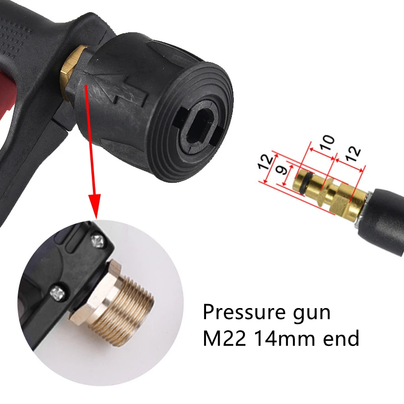 M22 14MM Male Outlet High Pressure Washer Gun to Hose Connector for Karcher K2-K7 Car Cleaning Adapter Nozzle Pipe Converter