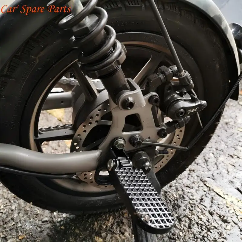 Y4UA Black Aluminum Motorcycle Foot Pegs Replacement Set with Hinge Joint, Textured Step Grip, Hardware Included for Routine