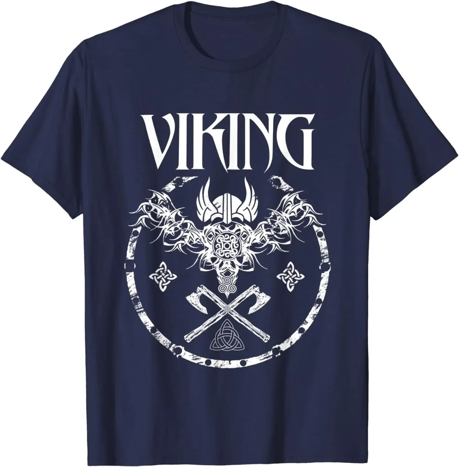 Vintage Nordic Style  Warrior T-Shirt 100% Cotton O-Neck Summer Short Sleeve Casual Mens T-shirt Size S-3XL
