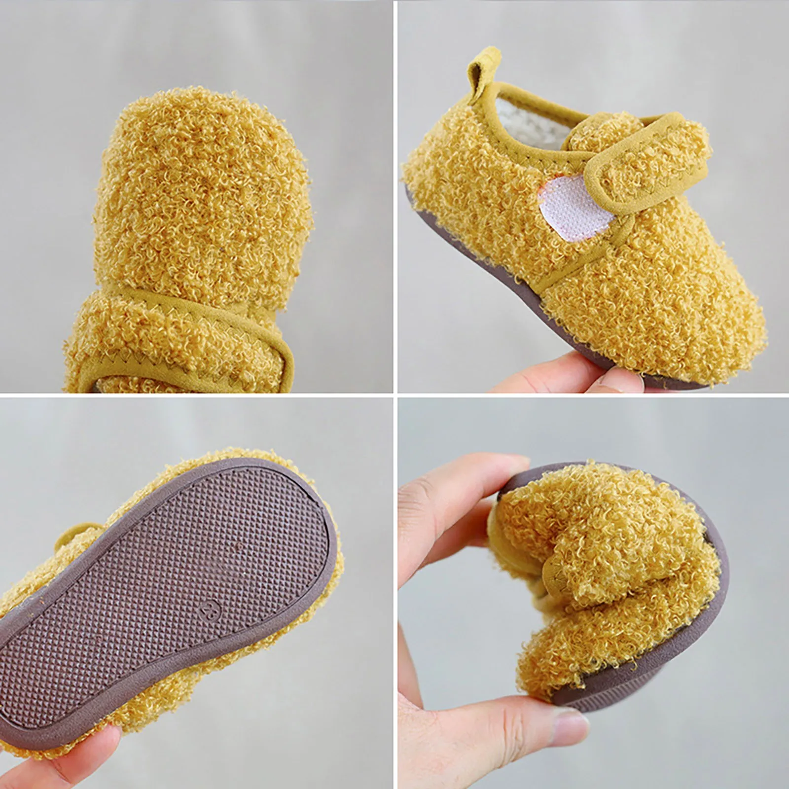 New Toddler Slippers Newborn Baby Crawling Shoes Boy Girl Lamb Slippers Prewalker Trainers Fur Winter Warm Casual First Walker