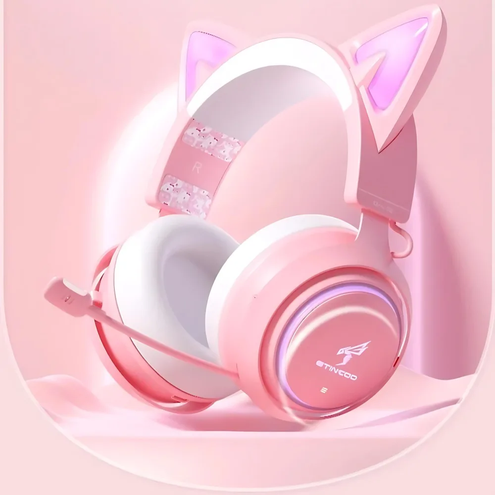 Наушники Somic GS510, трехрежимные, беспроводные, с длительным сроком службы батареи, шумоподавление, кошачьи уши, RGB игровые аксессуары, игровые наушники E-sprot