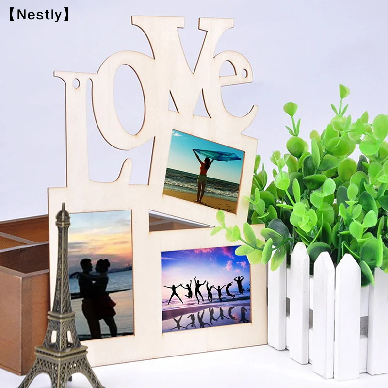 Sweet Wooden Hollow Love Photo Picture Frame Home Decor Art DIY Gift New〔Nest〕