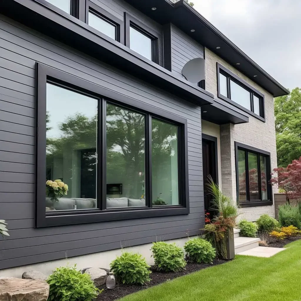 Aluminum Windows Energy Efficient 3 Tracks Slide Smoothly Double Glazed Sliding Glass Windows Customized Sliding House Window