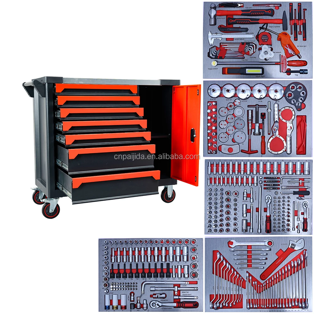 

Household Repair Kit Drawers Tool Set Garage Workshop Tool Set Professional Drawer Cabinet EVA Hard Trolley Cabinet With Tools
