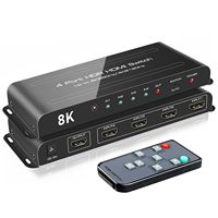 4 Ports 8K HDMI 2.1 Switch 4in1Out 48Gbps HDR 10+ Dolby Vision Atmos HDC 8K@60Hz 4K@120Hz HDMI Switcher Selector with Remote