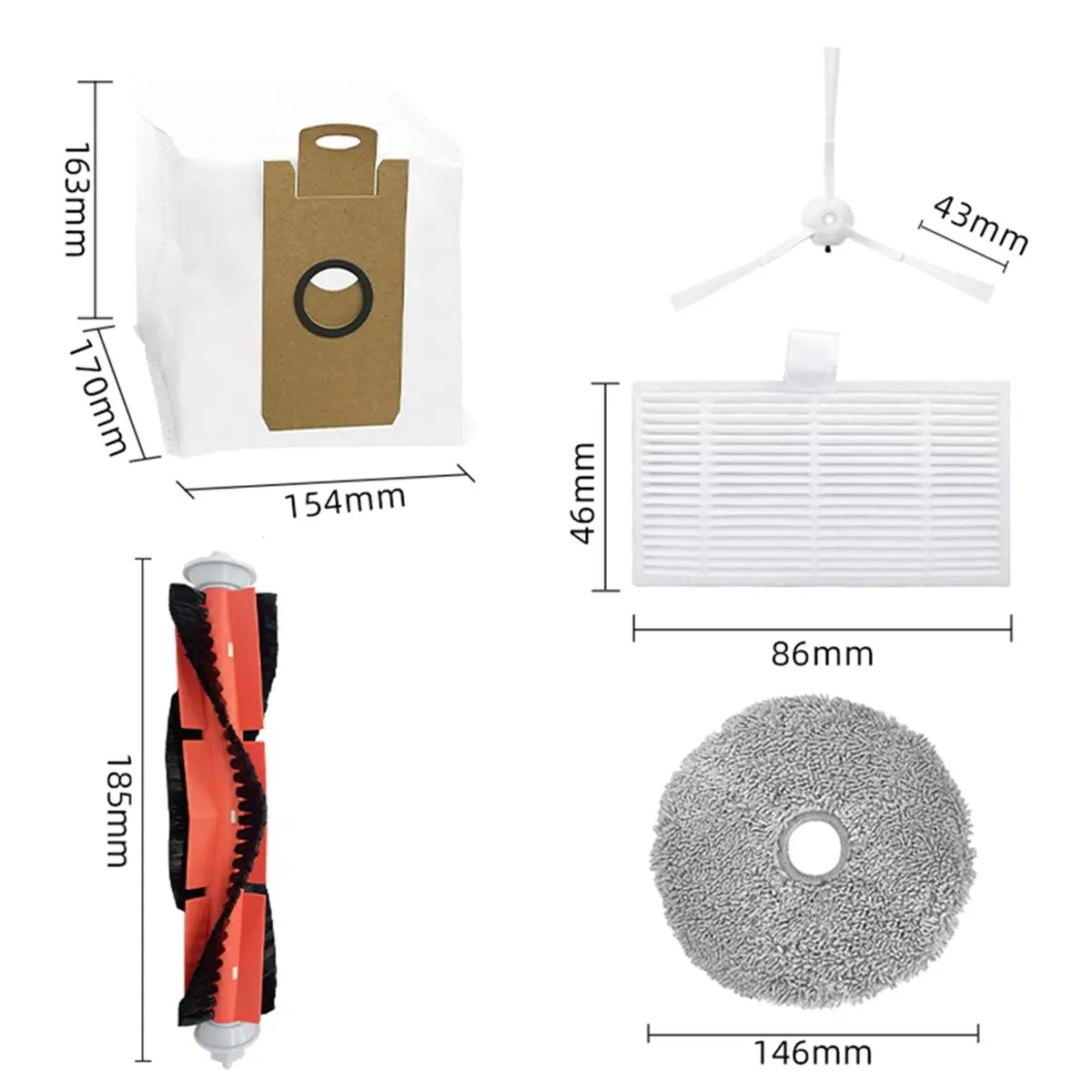 RECOMMENDATION  For W2 / S60 / AICLE INS-200 Main Side Brush Hepa Filter Vacuum Cleaner Parts(41PCS)